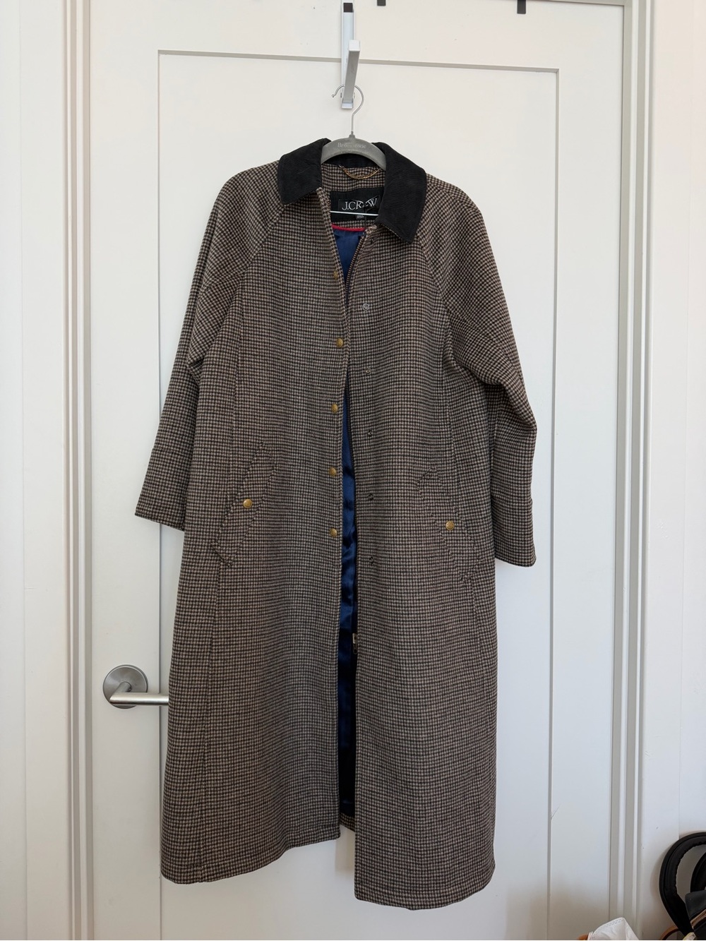 J Crew Barn Jacket in Houndstooth Wool Blend